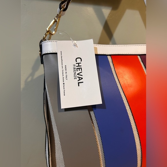 CHEVAL Genuine Leather Color Block Woven Hobo Shoulder Bag - Picture 10 of 11